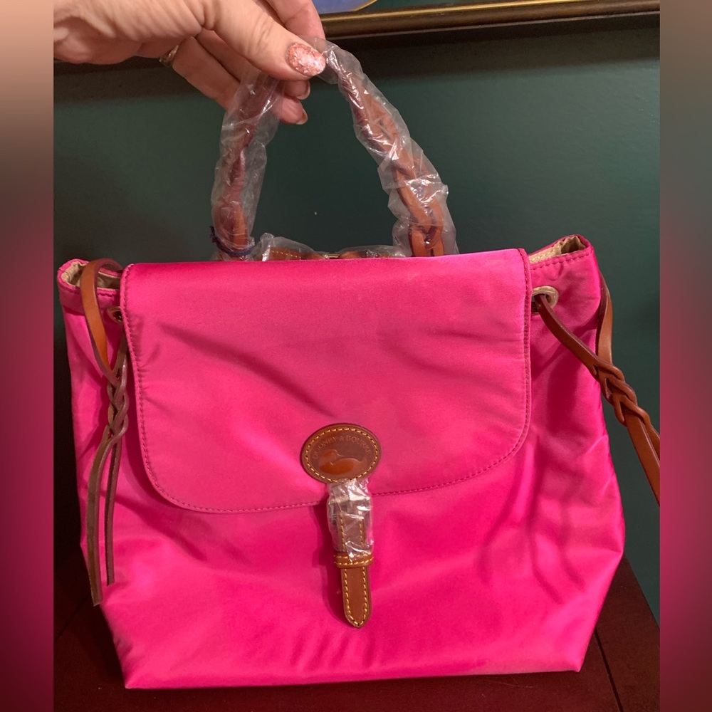 Dooney & Bourke nylon flap backpack-Fuchsia